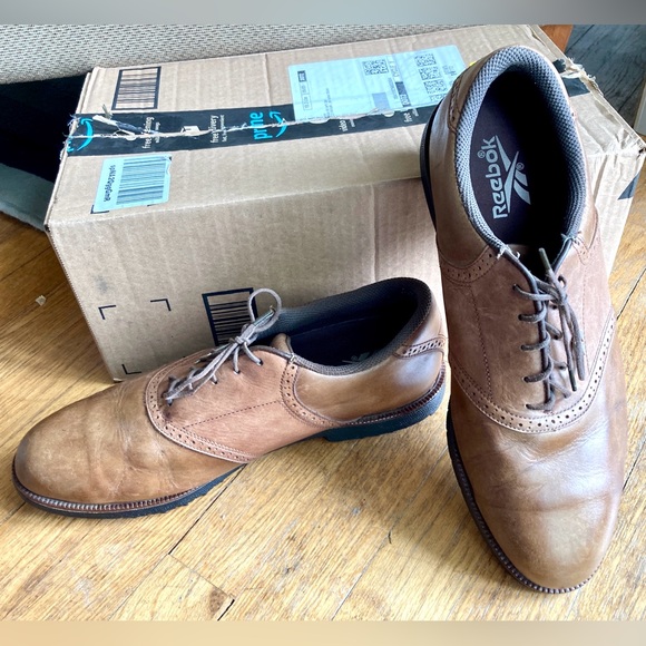 Mens Reebok Brown Leather Suede Saddle Spikeless Golf Shoes Size 12  # 14-45962 - Picture 6 of 16